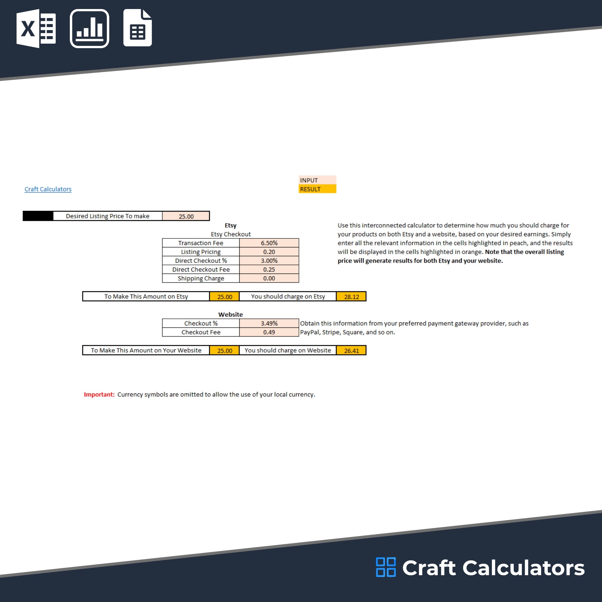 Etsy and Website List Price Calculator: Determine Product Pricing for Your Store