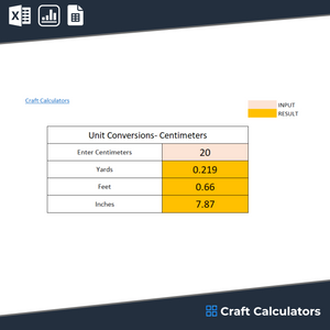 Centimeter Conversion Calculator: Easily Convert Centimeters to Yards, Feet, and Inches with an intuitive user interface.