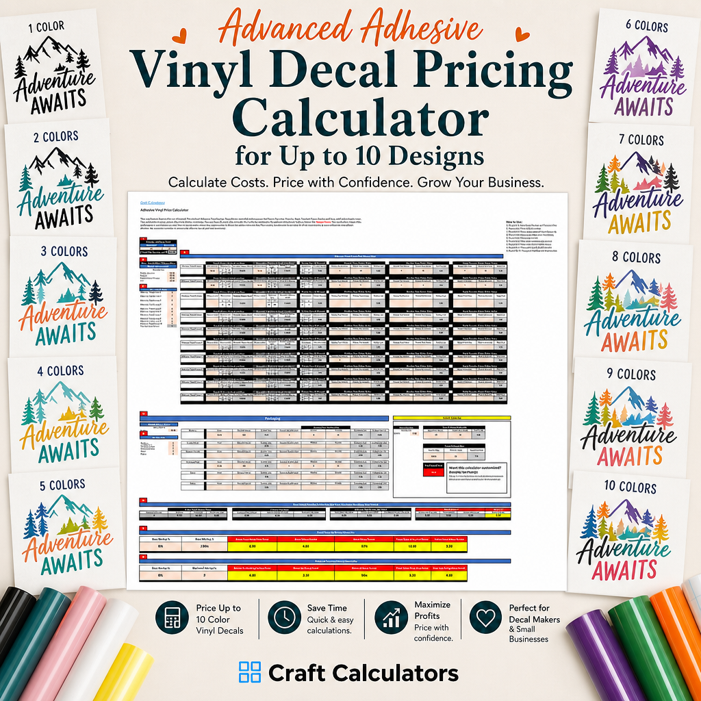 Advanced Vinyl Decal Pricing Spreadsheet