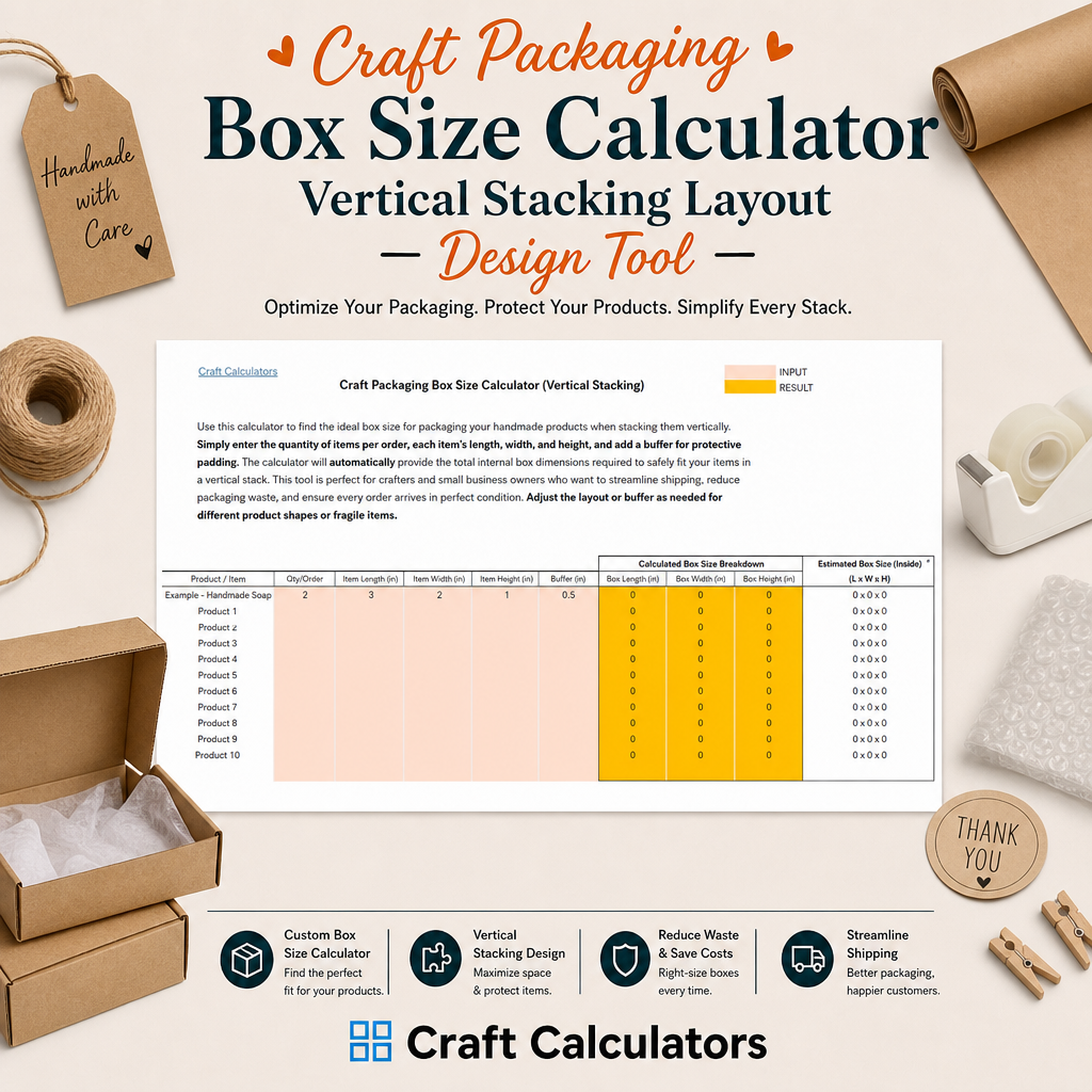 Vertical Stacking Box Size Spreadsheet