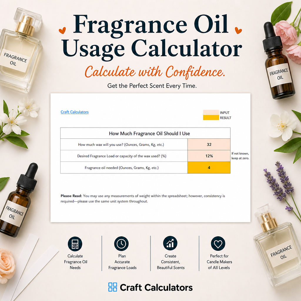 Fragrance Oil Usage Spreadsheet