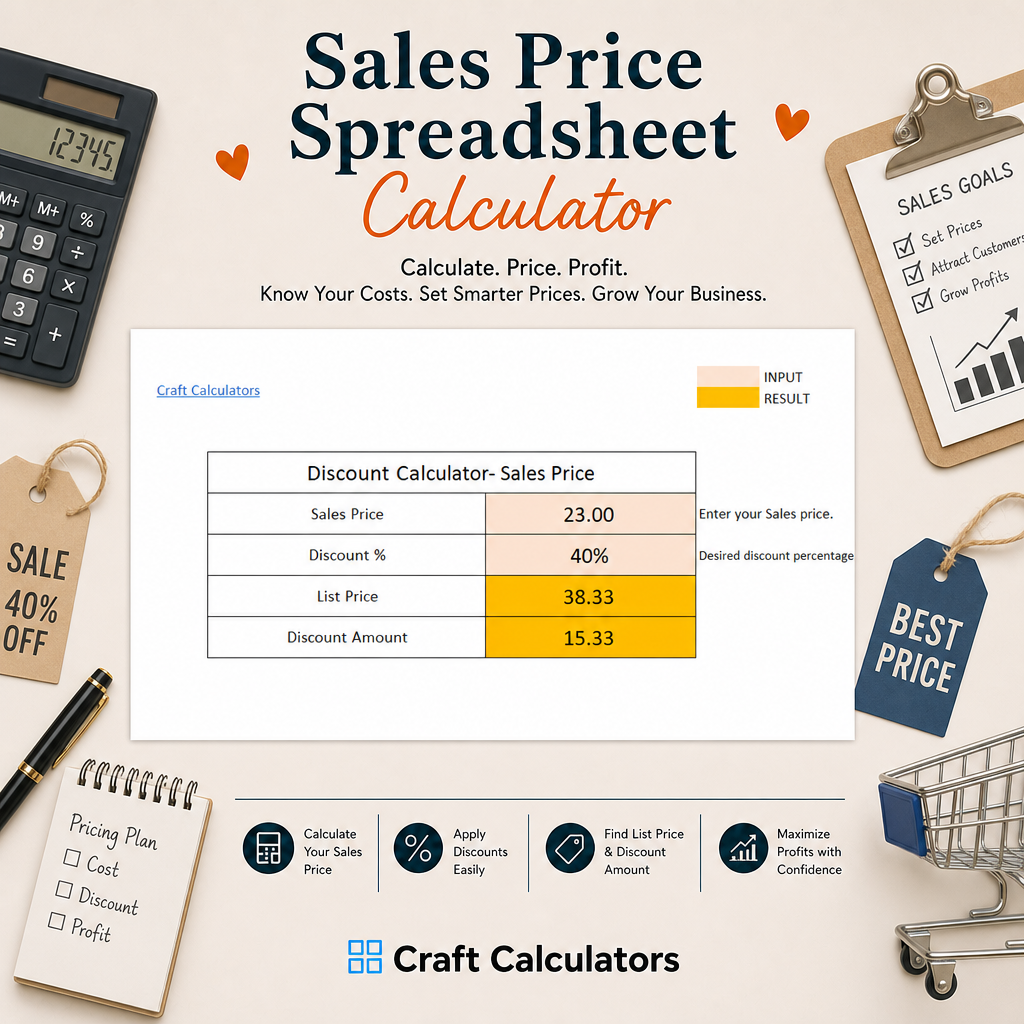 Sales Price Spreadsheet Calculator