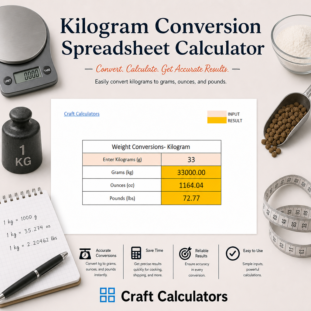 Kilogram Conversion Spreadsheet Calculator