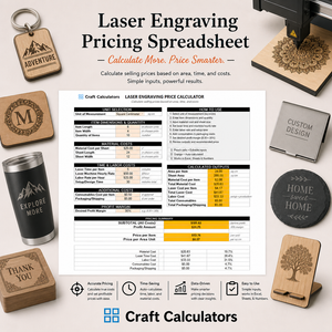 Laser Engraving Pricing Spreadsheet - calculate retail pricing for laser engraved products.