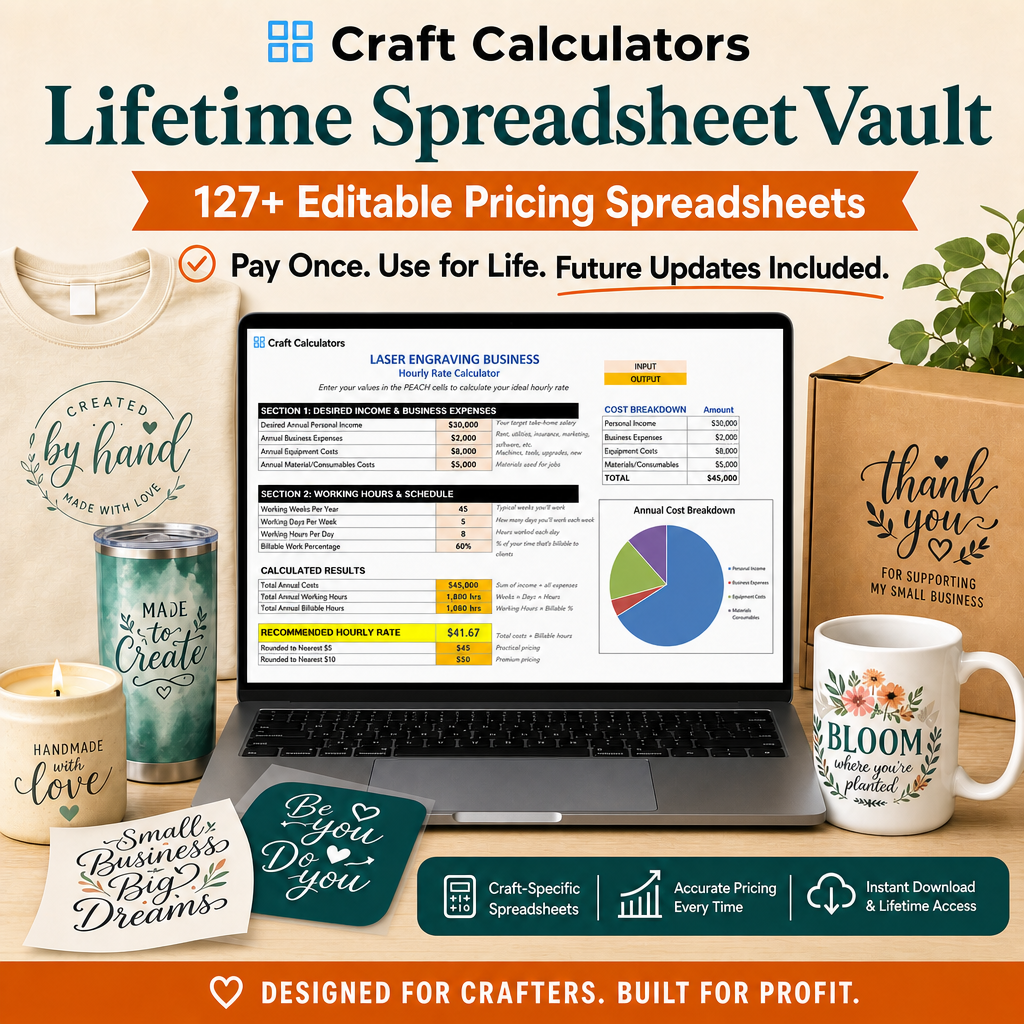 Craft Calculators Lifetime Spreadsheet Vault