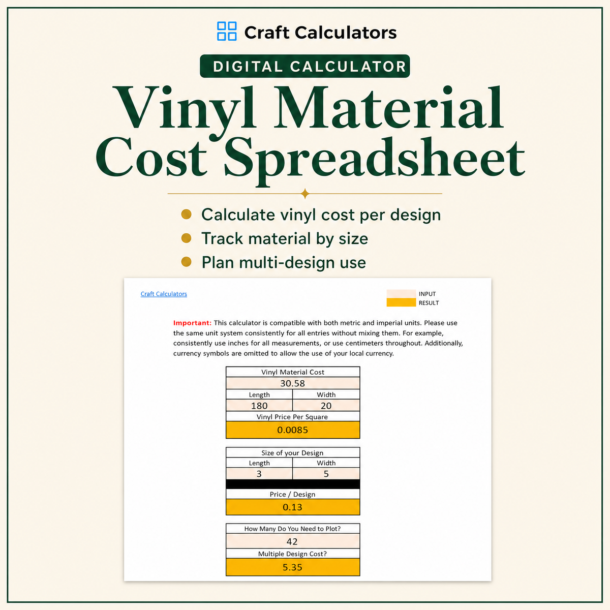 HTV Pricing Spreadsheet Bundle – 12 Editable Pricing Tools