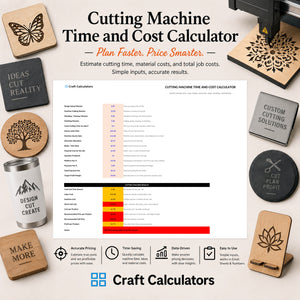 Cutting Machine Time and Cost Calculator spreadsheet by Craft Calculators for paper crafters