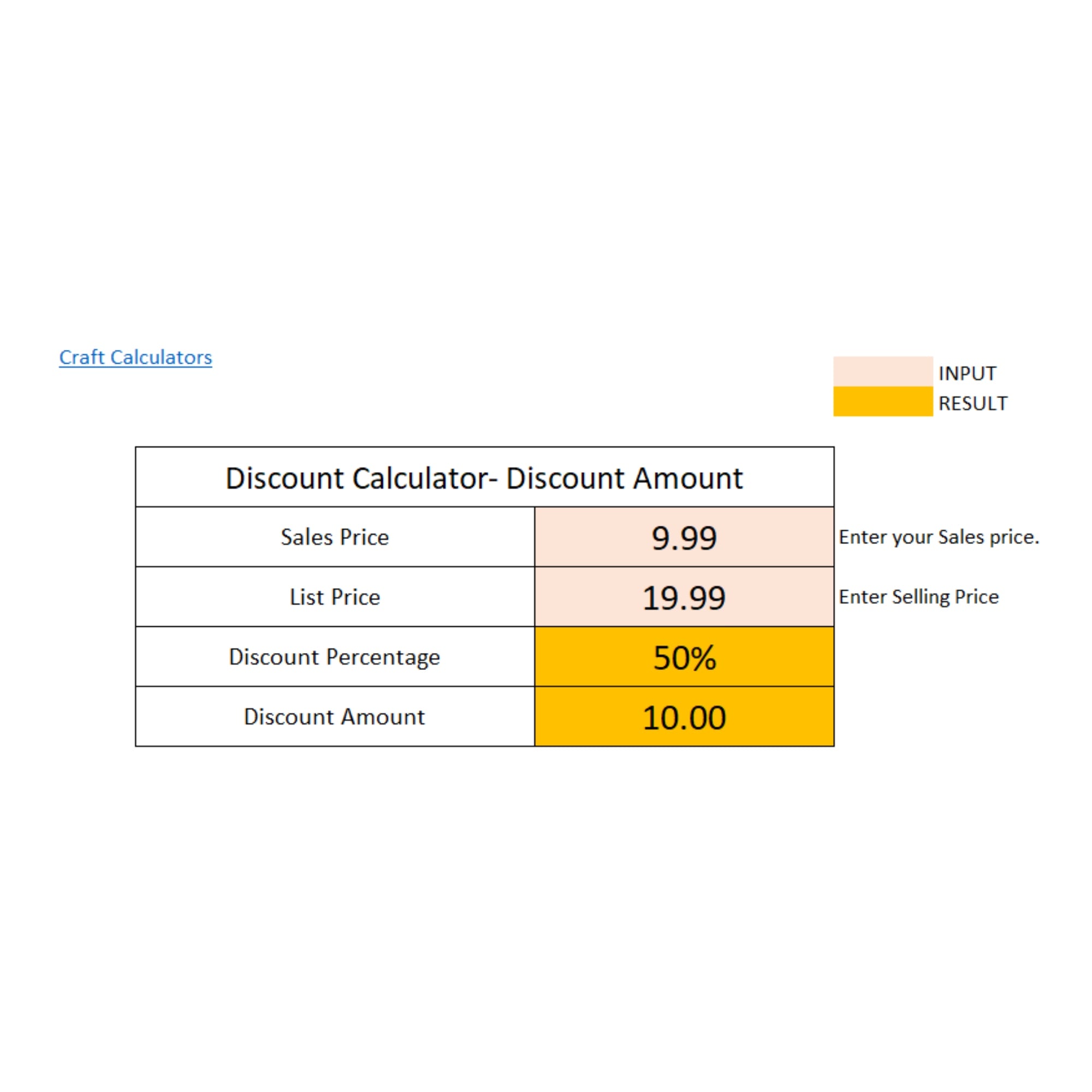 Discount Amount Calculator: Calculate Discount from Sales Price and List Price