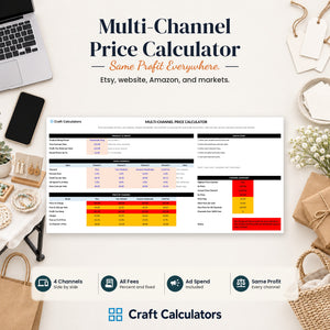 Multi-Channel Price Calculator spreadsheet by Craft Calculators for handmade sellers