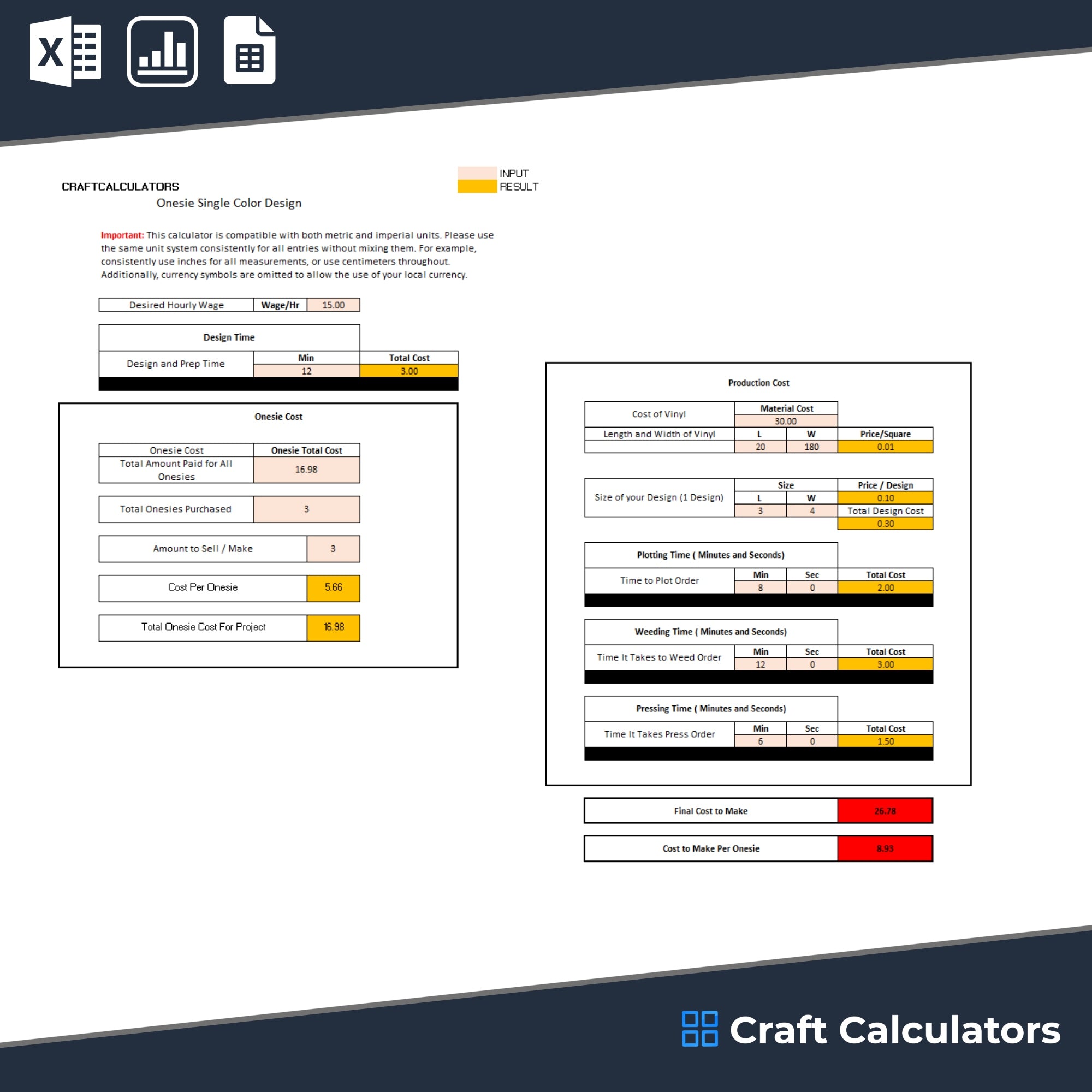Onesie HTV Single Design Pricing Calculator | Baby Onesie Heat Transfer Vinyl Design Tool