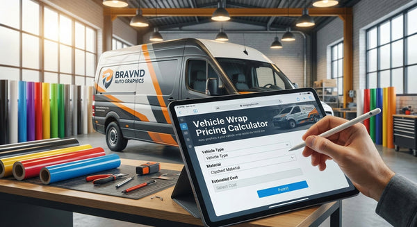 Vehicle wrap pricing calculator for auto graphics shops