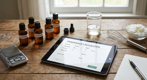 Fragrance calculator for soap and lotion makers