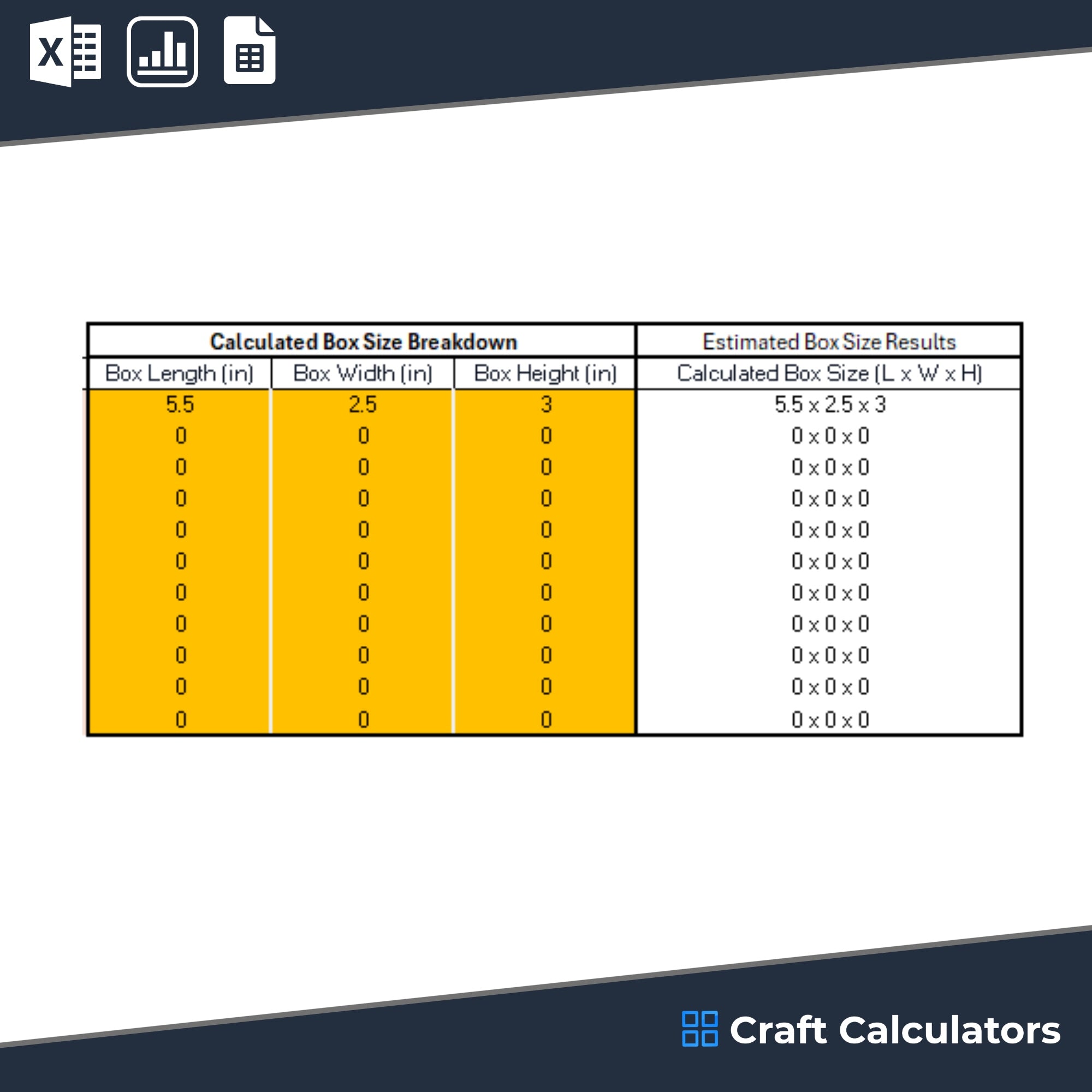Craft Packaging Box Size Calculator | Vertical Stacking Layout Design Tool