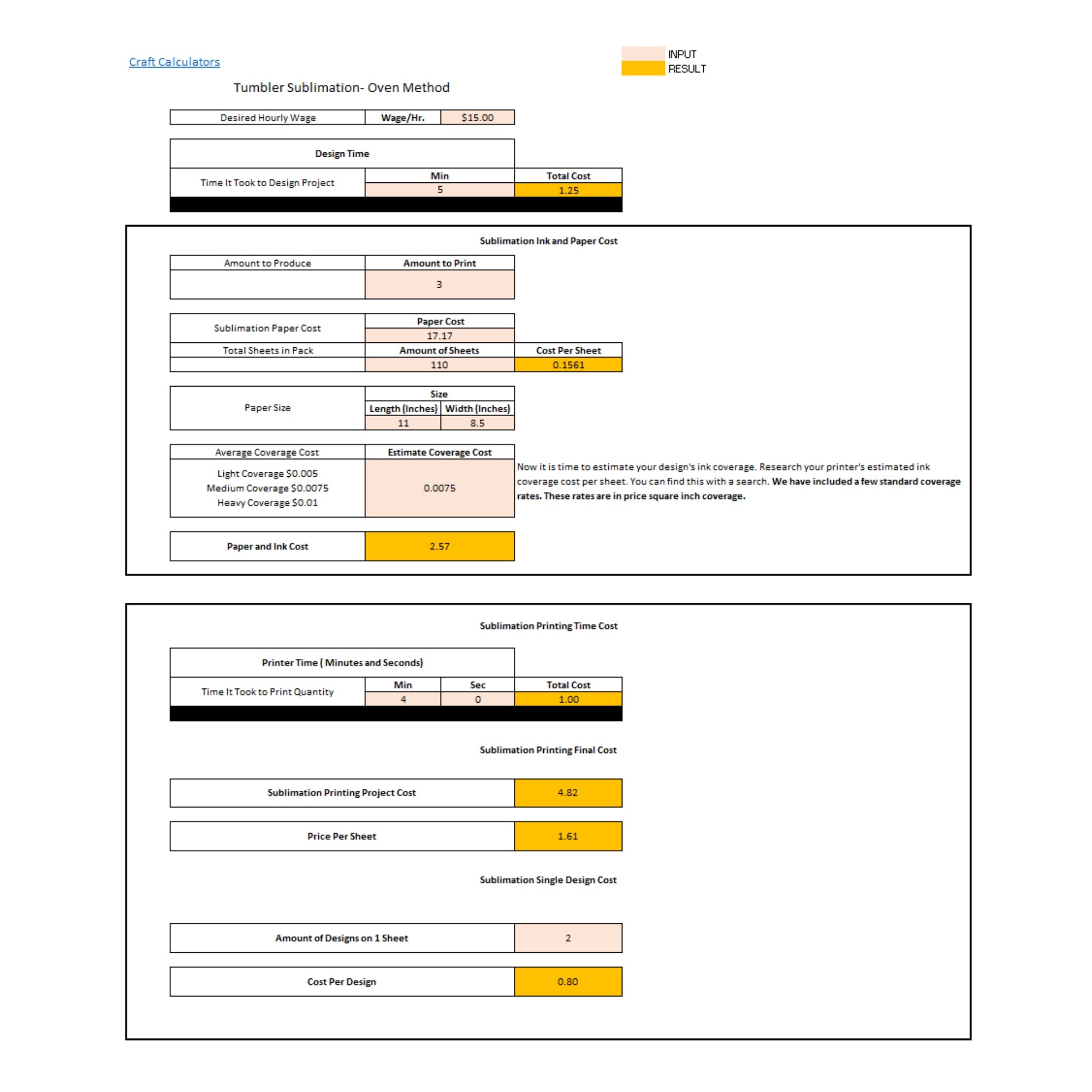 Custom Sublimation Oven Tumbler Cost Calculator for Home Printed Designs