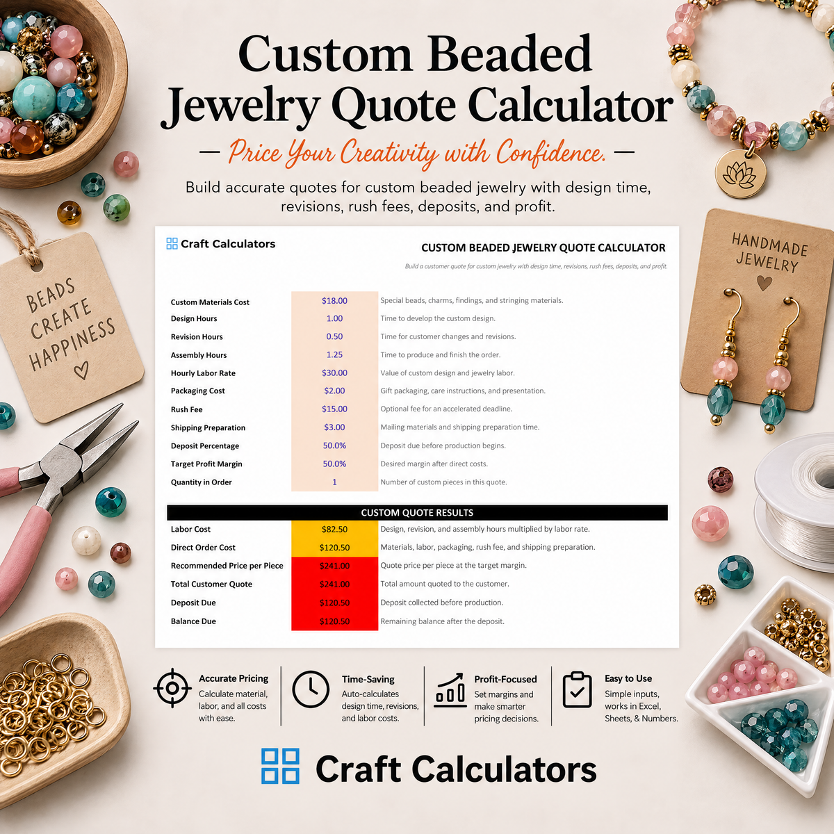 Custom Beaded Jewelry Quote Calculator