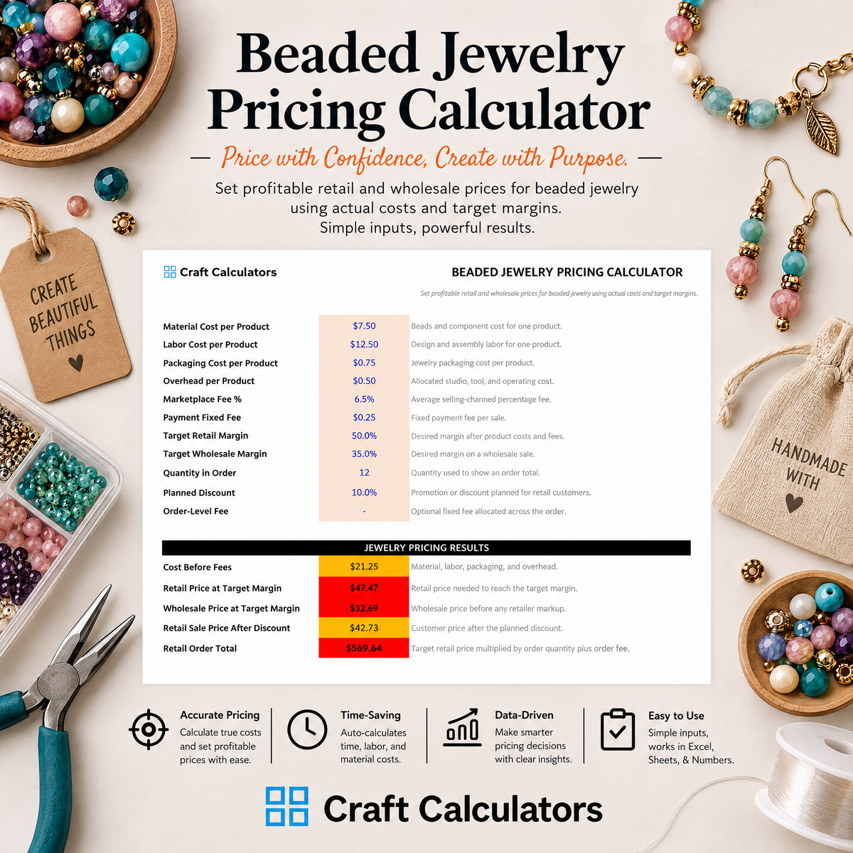 Beaded Jewelry Pricing Calculator