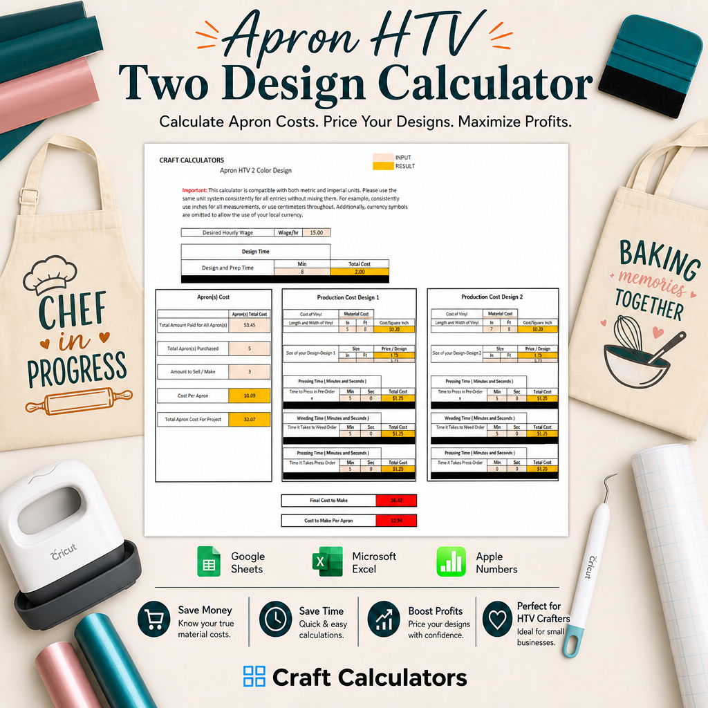 Apron HTV Two Design Spreadsheet
