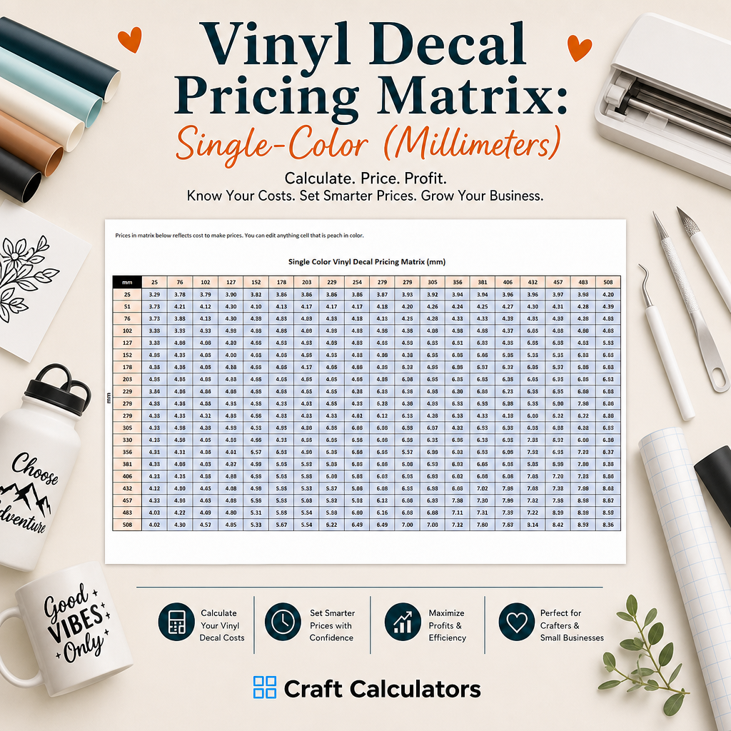 Vinyl Decal Pricing Spreadsheet (Metric)
