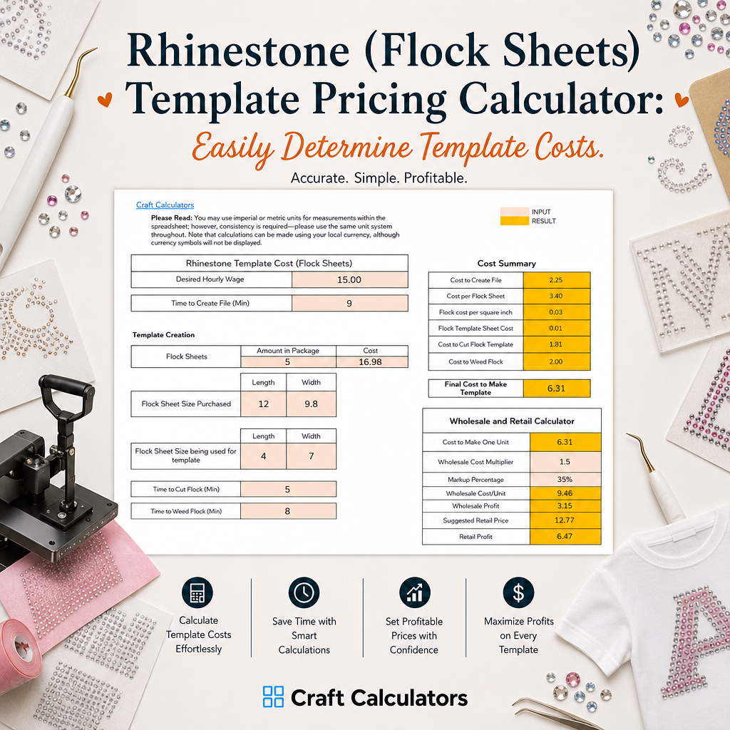 Flock Sheet Rhinestone Template Spreadsheet
