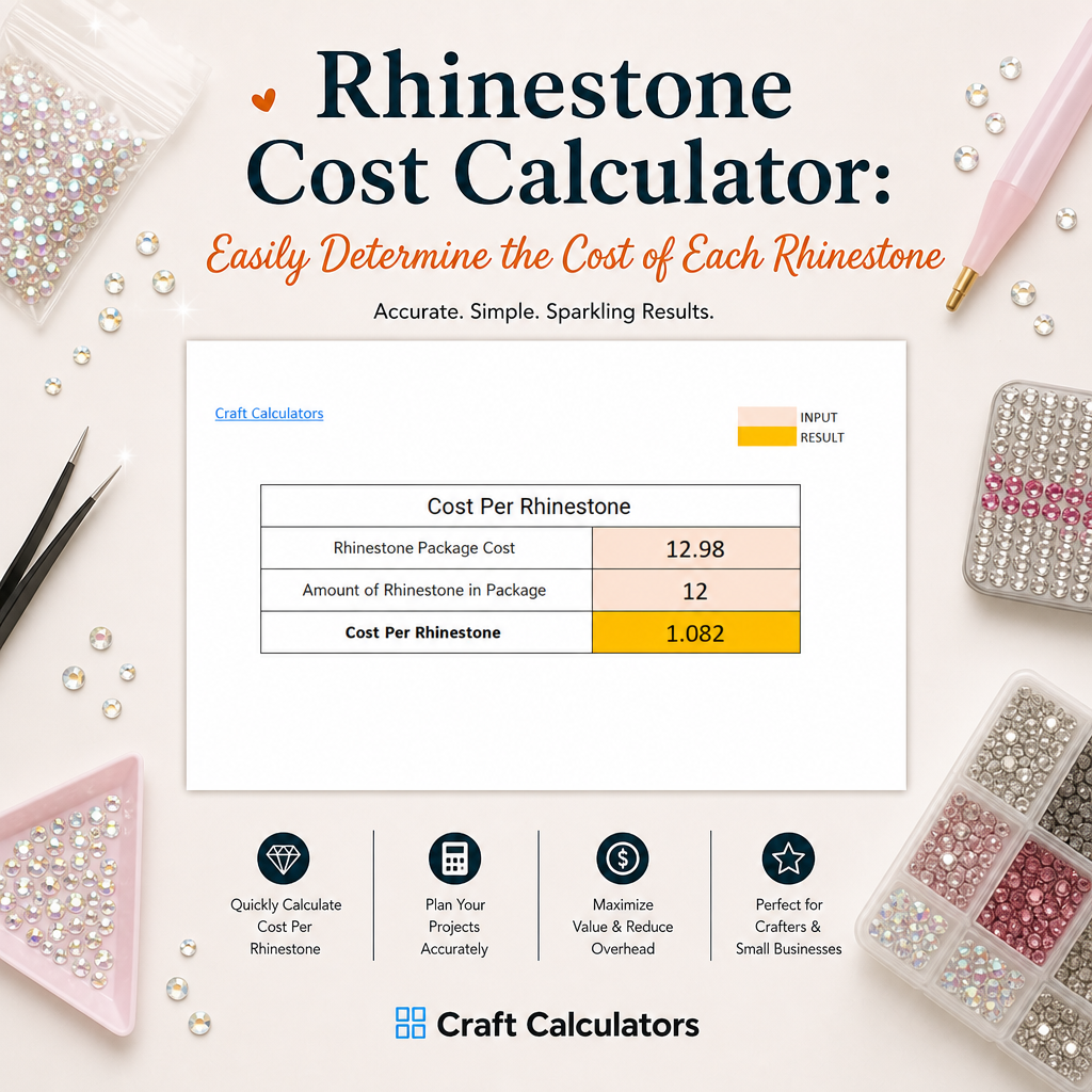 Rhinestone Cost Spreadsheet Calculator