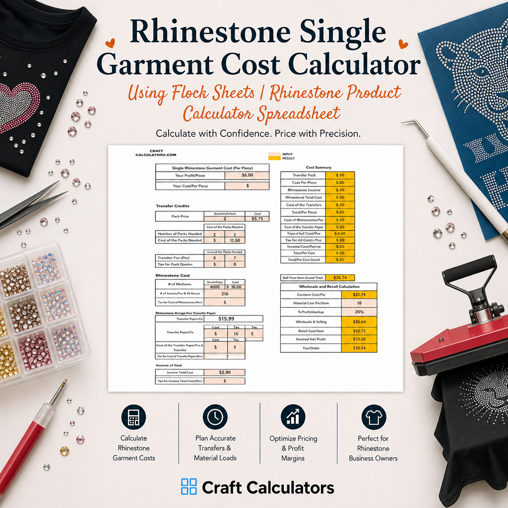 Rhinestone Garment Cost Spreadsheet