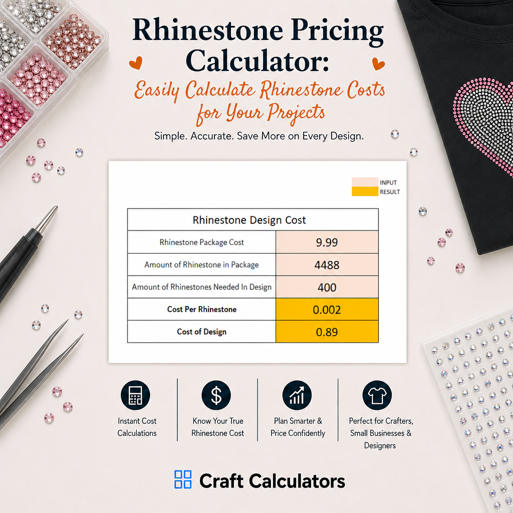Rhinestone Project Design Cost Spreadsheet
