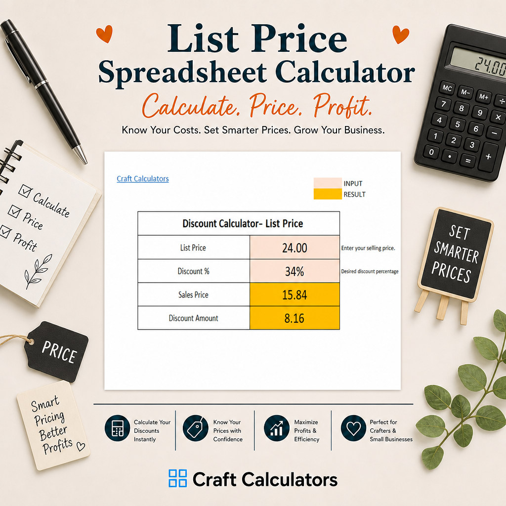 List Price Spreadsheet Calculator
