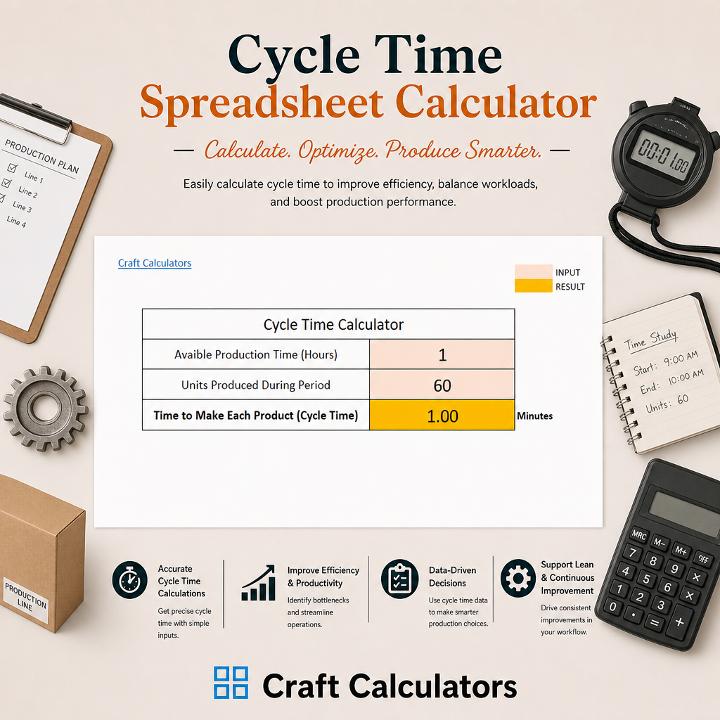 Cycle Time Spreadsheet Calculator