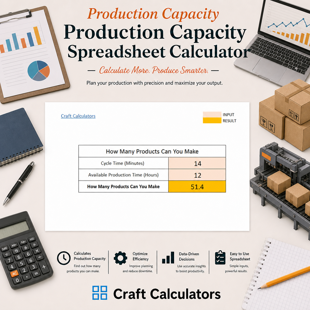 Production Capacity Spreadsheet Calculator
