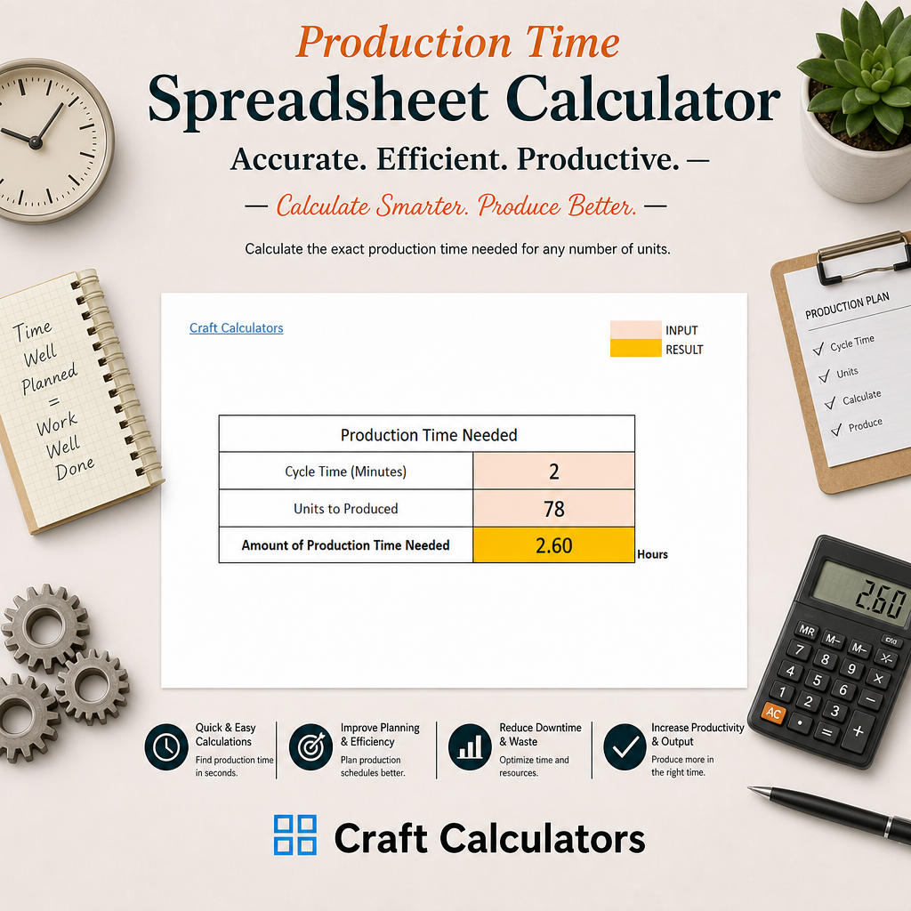 Production Time Spreadsheet Calculator
