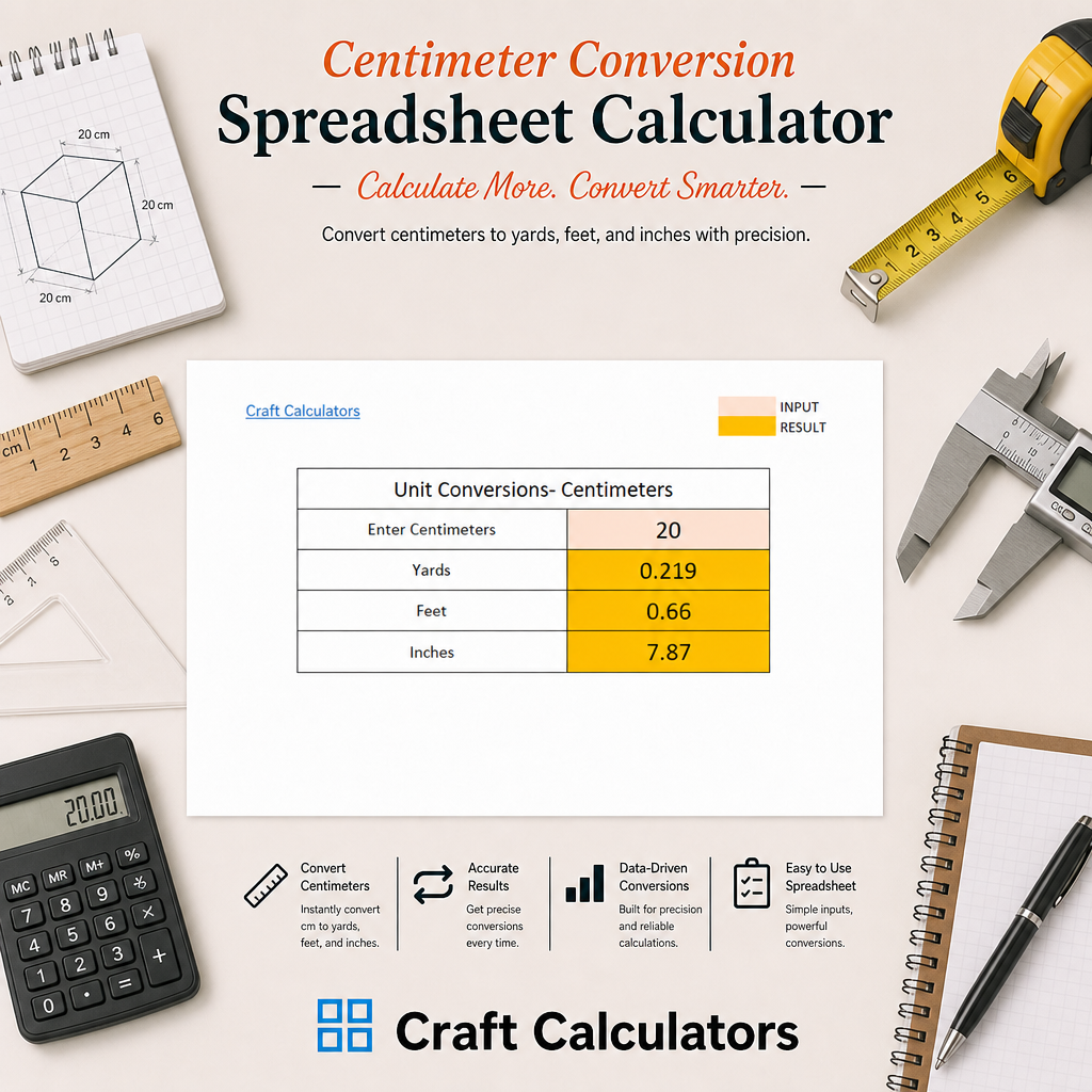 Centimeter Conversion Spreadsheet Calculator