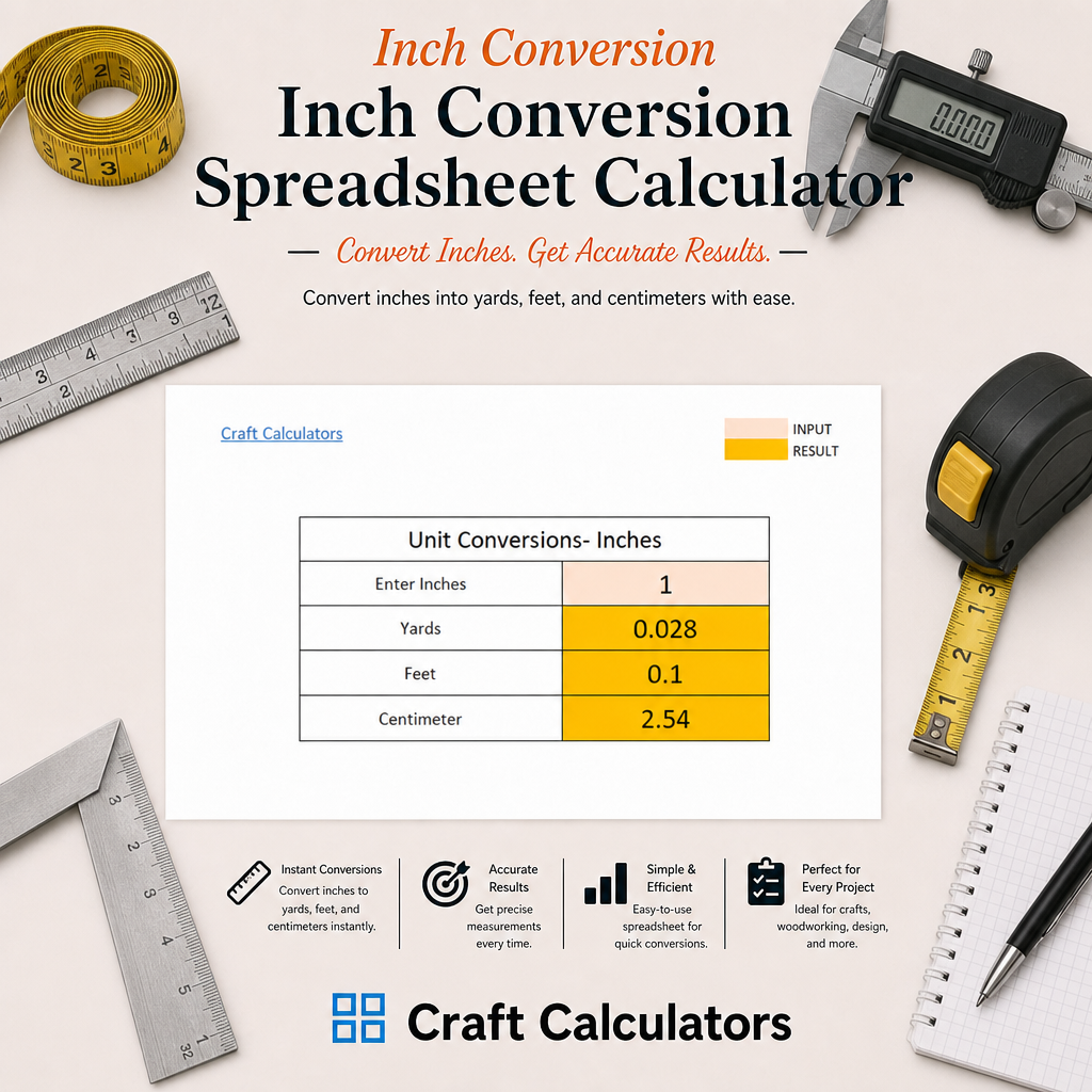 Inch Conversion Spreadsheet Calculator