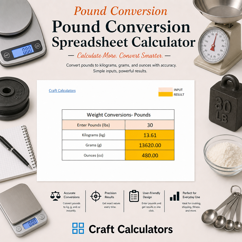 Pound Conversion Spreadsheet Calculator