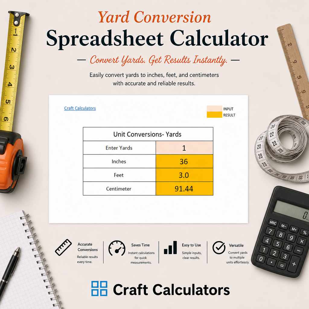 Yard Conversion Spreadsheet Calculator