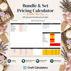 Bundle & Set Pricing Calculator spreadsheet by Craft Calculators for handmade sellers