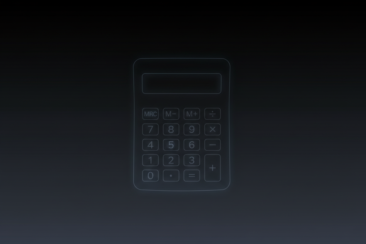 calculator faint in the background