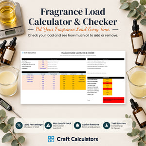 Fragrance Load Calculator & Checker spreadsheet by Craft Calculators for candle makers