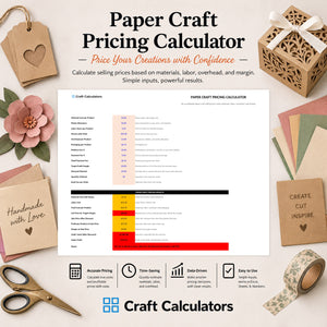 Paper Craft Pricing Calculator spreadsheet by Craft Calculators for paper crafters