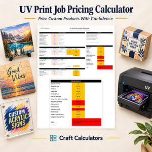 UV Print Job Pricing Calculator spreadsheet by Craft Calculators for UV printing businesses