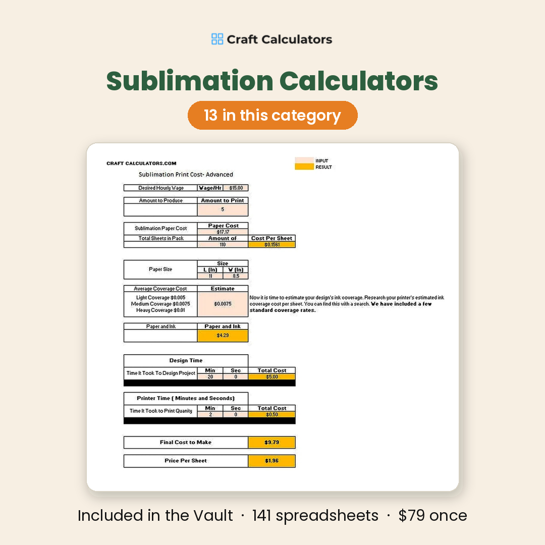 Sublimation calculators - 13 in this category