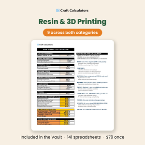 Resin and 3D printing calculators - 9 across both categories