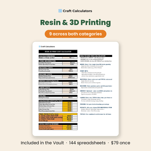 Resin and 3D printing calculators - 9 across both categories