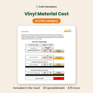Vinyl material cost calculators - 4 in this category