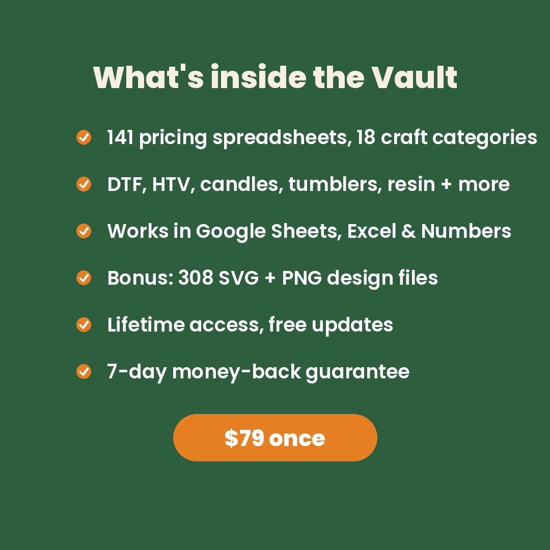 What's inside the Vault - 141 spreadsheets, lifetime access