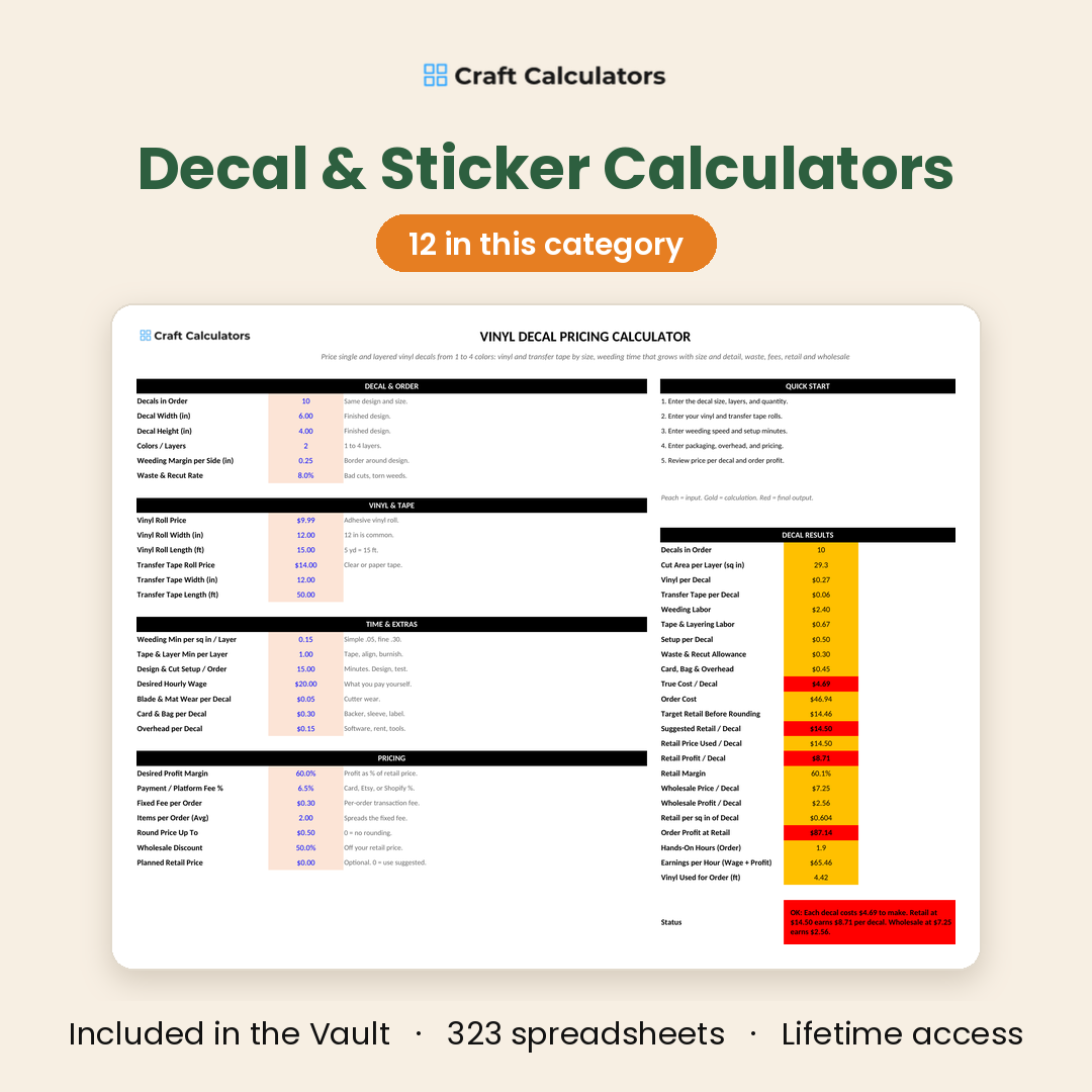 Decal and sticker calculators - 12 in this category