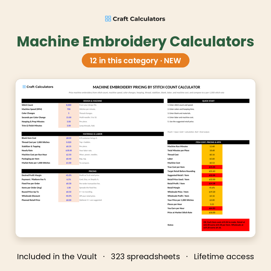 Machine embroidery calculators - 12 in this category, new