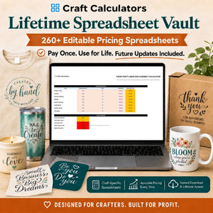 Lifetime Spreadsheet Vault - 260+ editable pricing spreadsheets, pay once, use for life